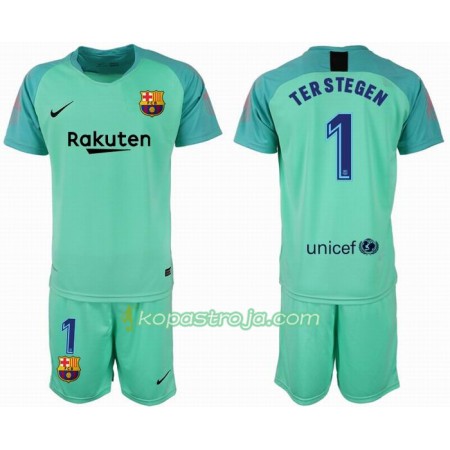 Billiga Fotbollströjor FC Barcelona Målvakt TER STEGEN 1 Barn tröja 2018/19 Kortärmad